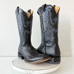Rod Patrick Mens Cowboy Boots 13AA Black Full Quill Ostrich Western Round Toe
